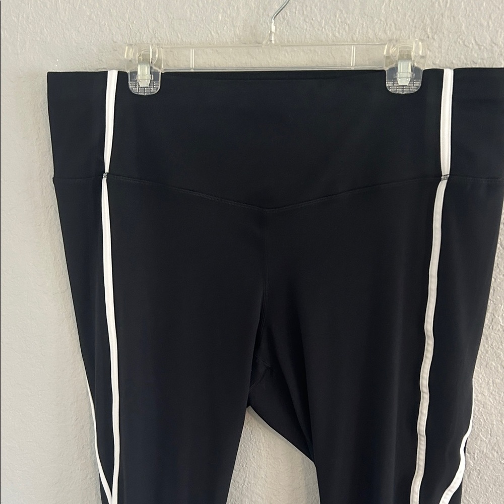 Velocity Black Leggings with White Stripes - Picture 2 of 6